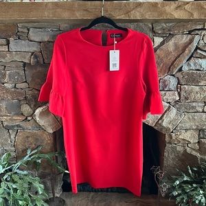 Beautiful Red Size Small Knee Length Dress; Bell 3/4 Sleeves; NWT; Classic Style